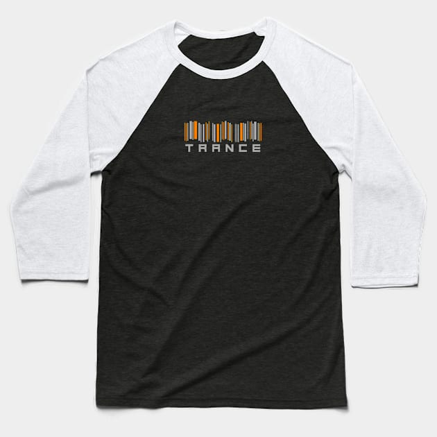 Trance Barcode Baseball T-Shirt by Mirage Tees